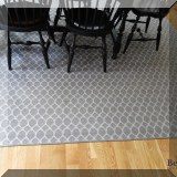 D04. 2 Gray and white wool rugs. 4'1” x 6' - $$75 each
